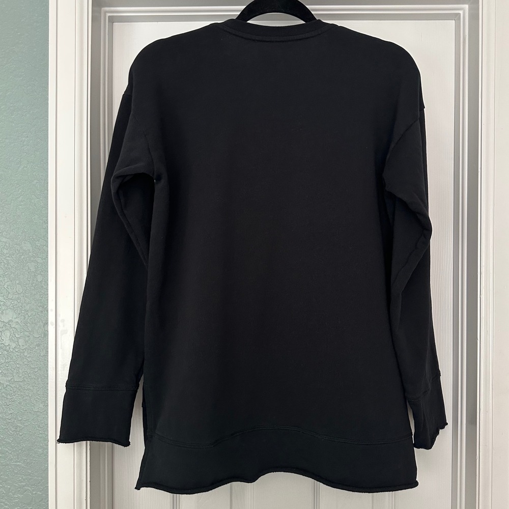 Johnny Was Hi-Lo Pullover Rhonda Black Floral Embroidered Sweatshirt Size Small - Picture 6 of 9